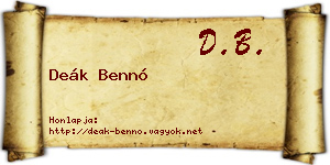 Deák Bennó névjegykártya